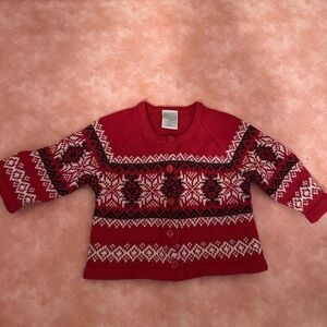 Starting Out Red and White Patterned Cardigan